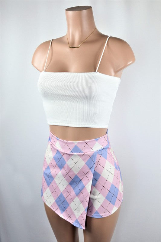 Argyle plaid skort set - Touch Me Textures