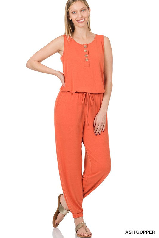 SLEEVELESS JOGGER JUMPSUIT