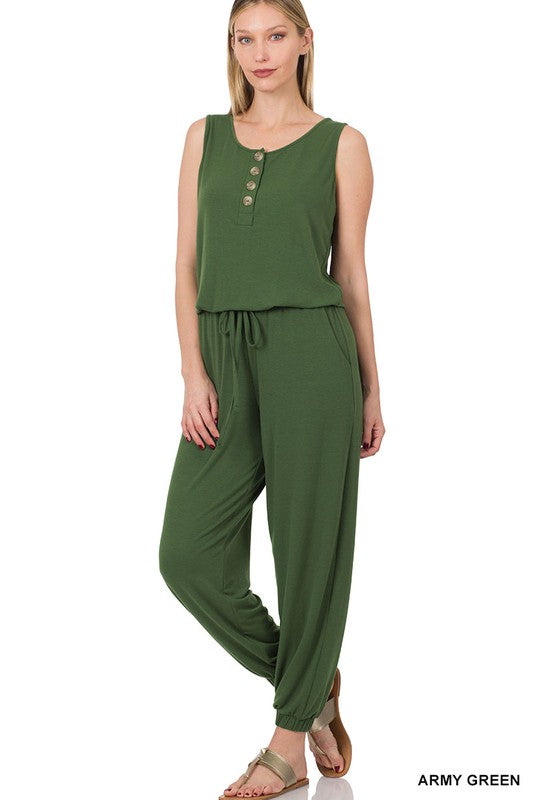 SLEEVELESS JOGGER JUMPSUIT