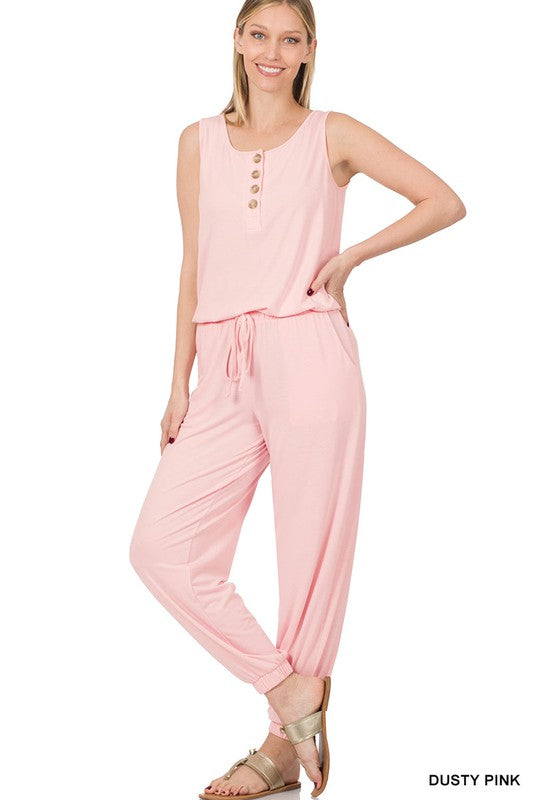 SLEEVELESS JOGGER JUMPSUIT