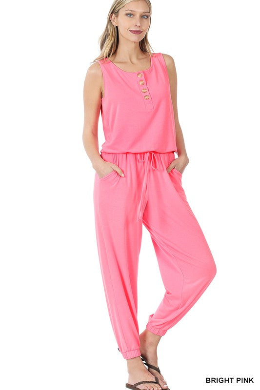 SLEEVELESS JOGGER JUMPSUIT