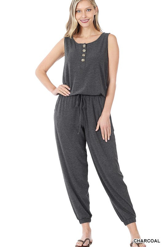 SLEEVELESS JOGGER JUMPSUIT