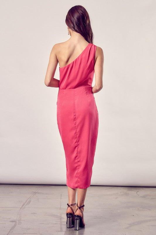 ONE SHOULDER WRAP DRESS