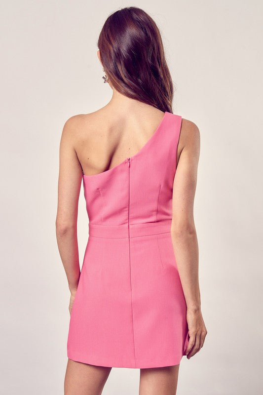 ASYMMETRIC ONE SHOULDER DRESS - Touch Me Textures