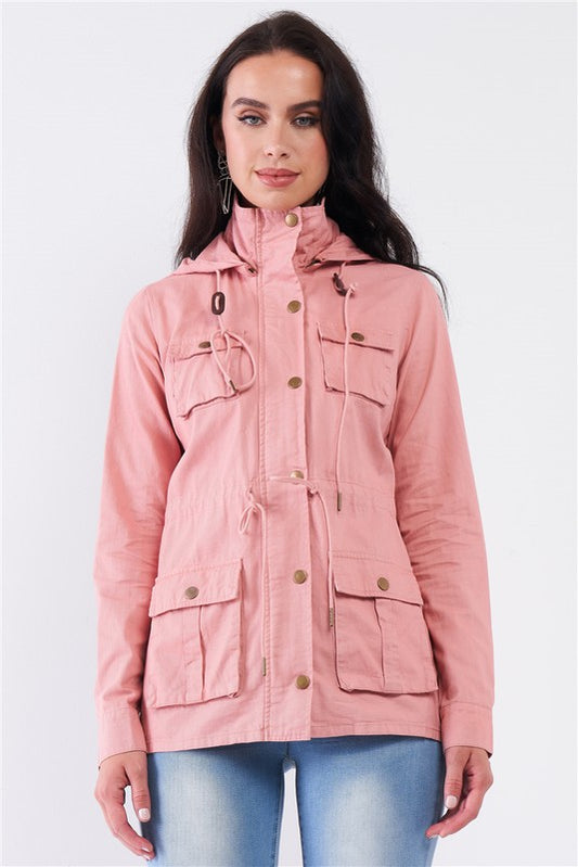 Detachable Hood Detail Utility Jacket