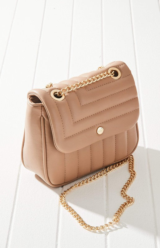 Vegan Leather Quilted Flap Bag - Touch Me Textures