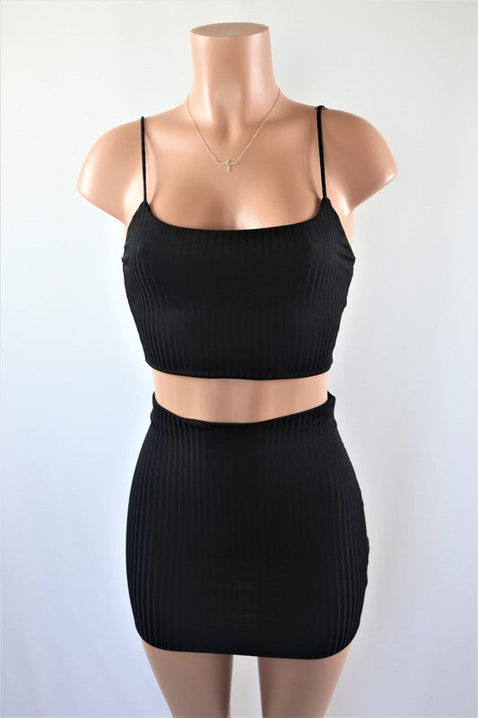 Crop top and mini skirt set