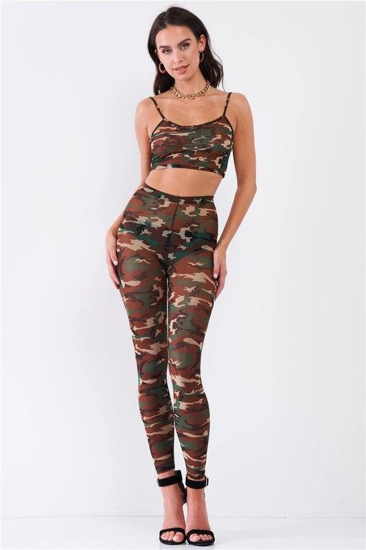 Camo Sheer Top & Leggings Set - Touch Me Textures