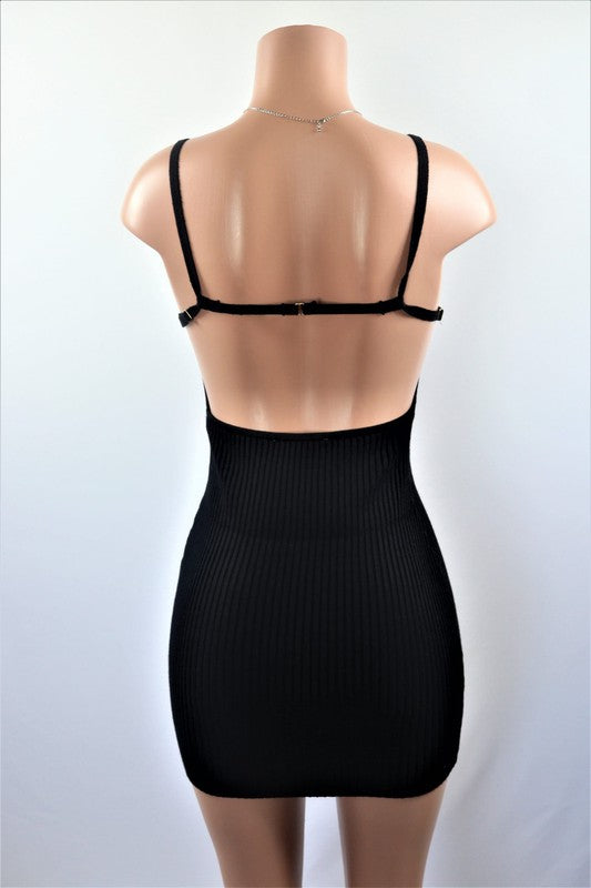 Backless mini dress - Touch Me Textures