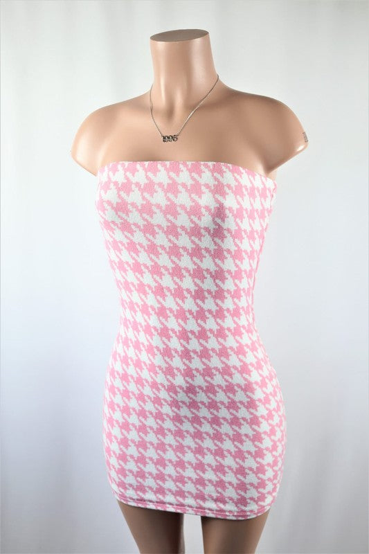 Houndstooth tube dress