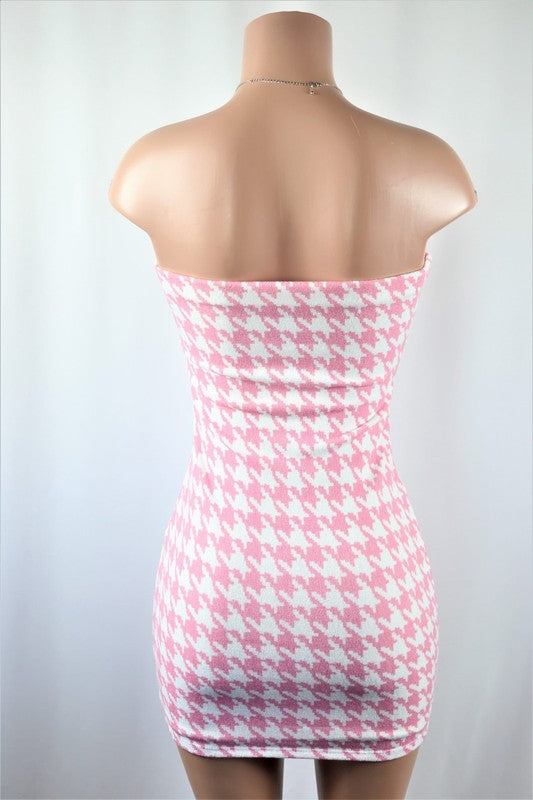 Houndstooth tube dress