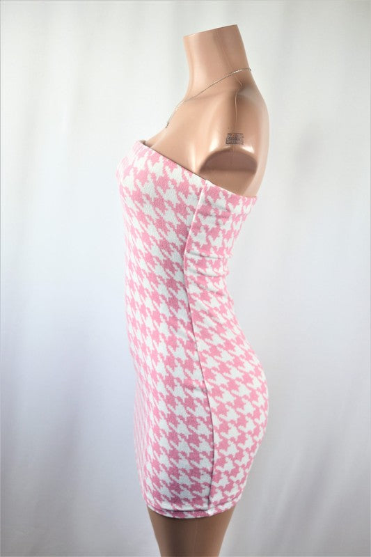 Houndstooth tube dress