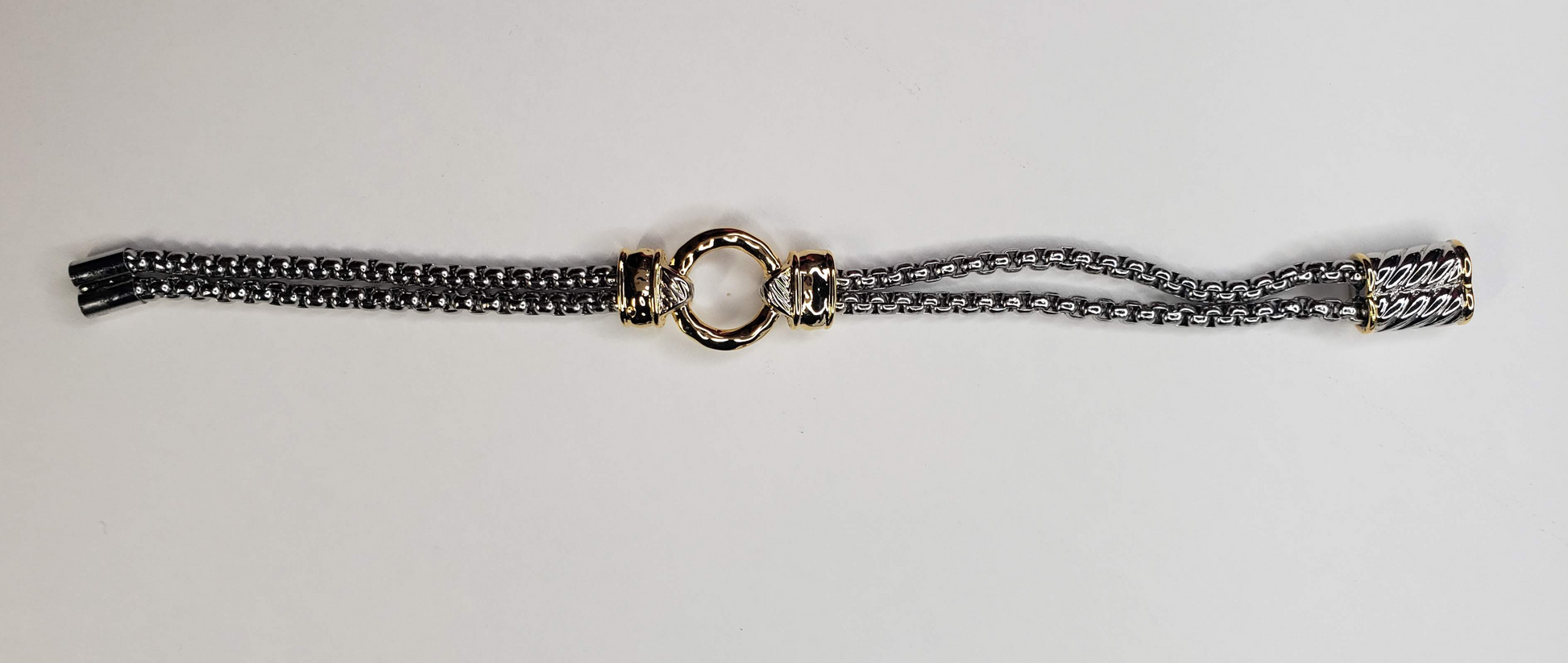 Two Tone Chain Link Bracelet - Touch Me Textures