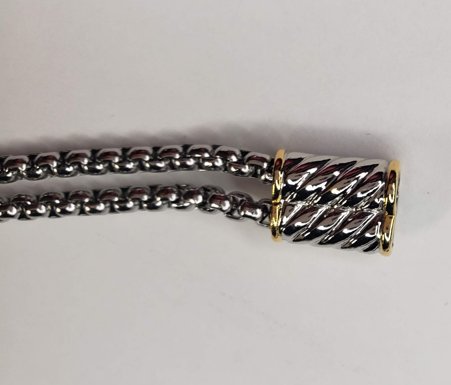 Two Tone Chain Link Bracelet - Touch Me Textures