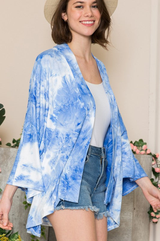 Plus Tie Dye Oversized Open Cardigan