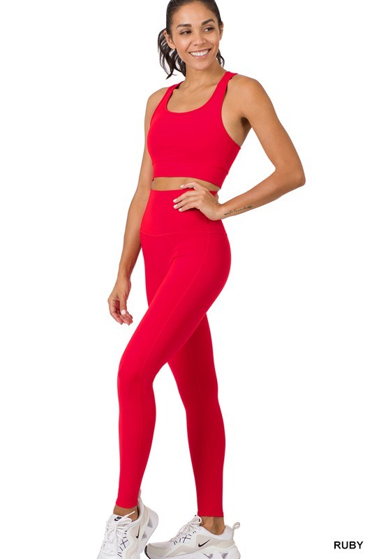 ATHLETIC RACERBACK TANK TOP & LEGGINGS SET - Touch Me Textures