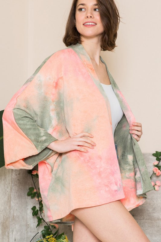 Tie Dye Oversized Open Cardigan