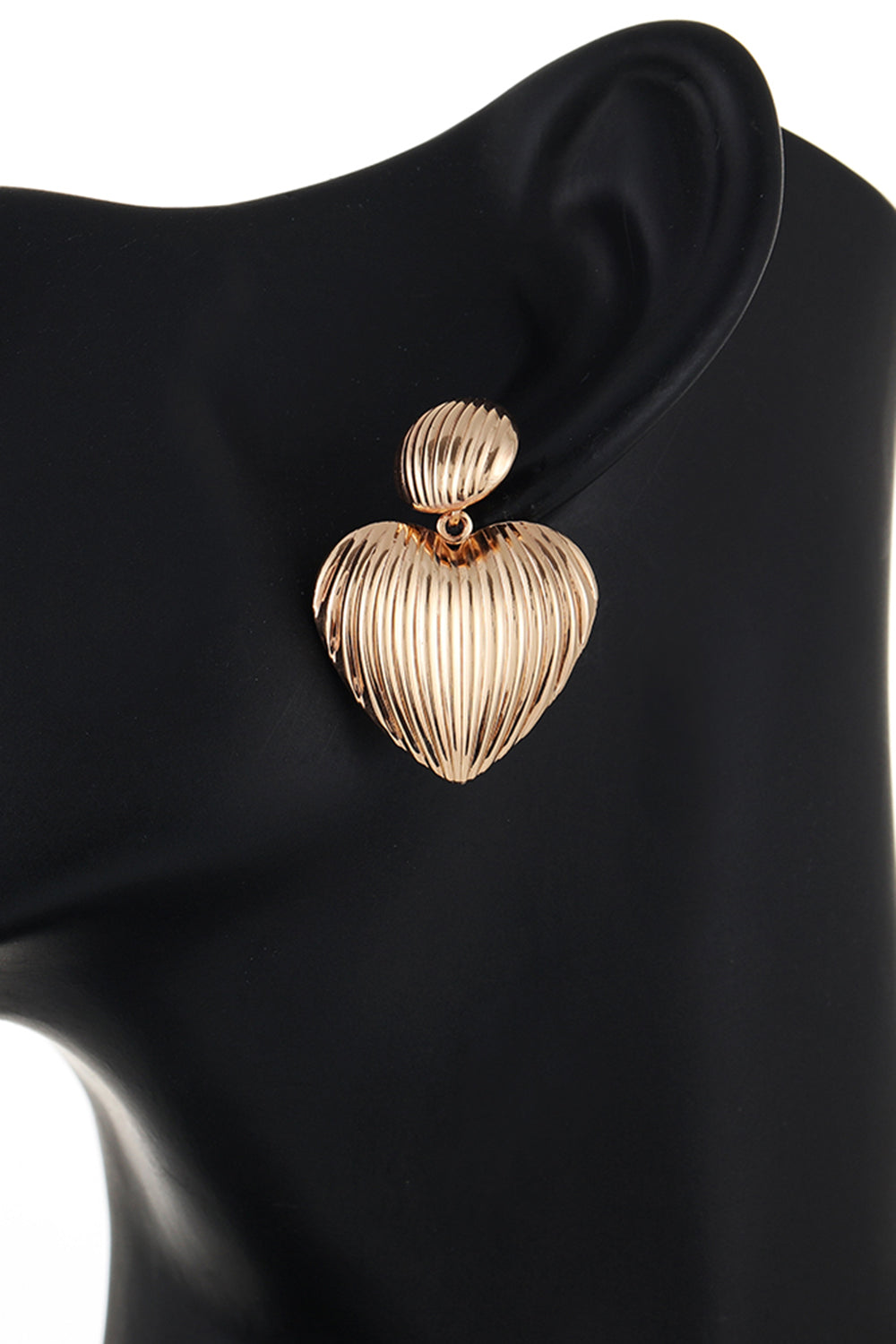 Zinc Alloy Ribbed Earrings