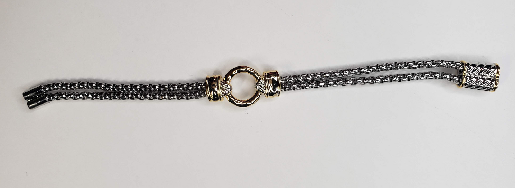 Two Tone Chain Link Bracelet - Touch Me Textures