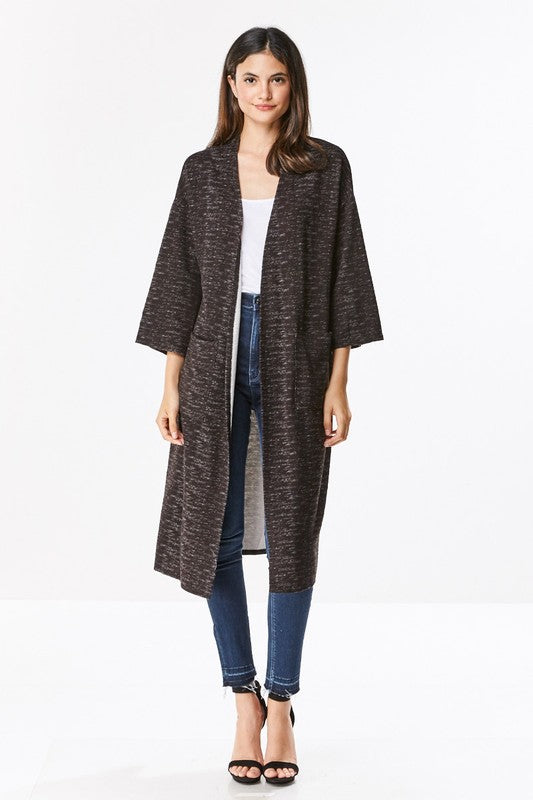 Brushed Knit Maxi Cardigan - Touch Me Textures