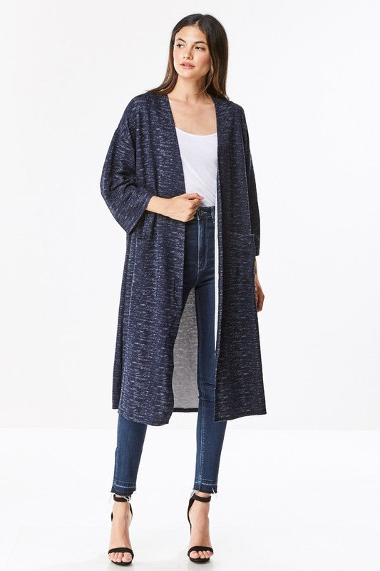 Brushed Knit Maxi Cardigan - Touch Me Textures