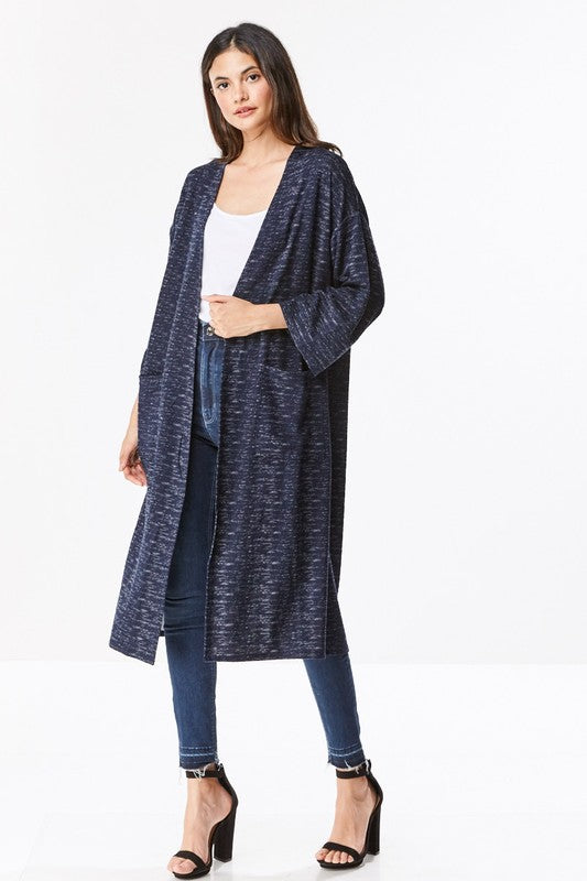 Brushed Knit Maxi Cardigan - Touch Me Textures