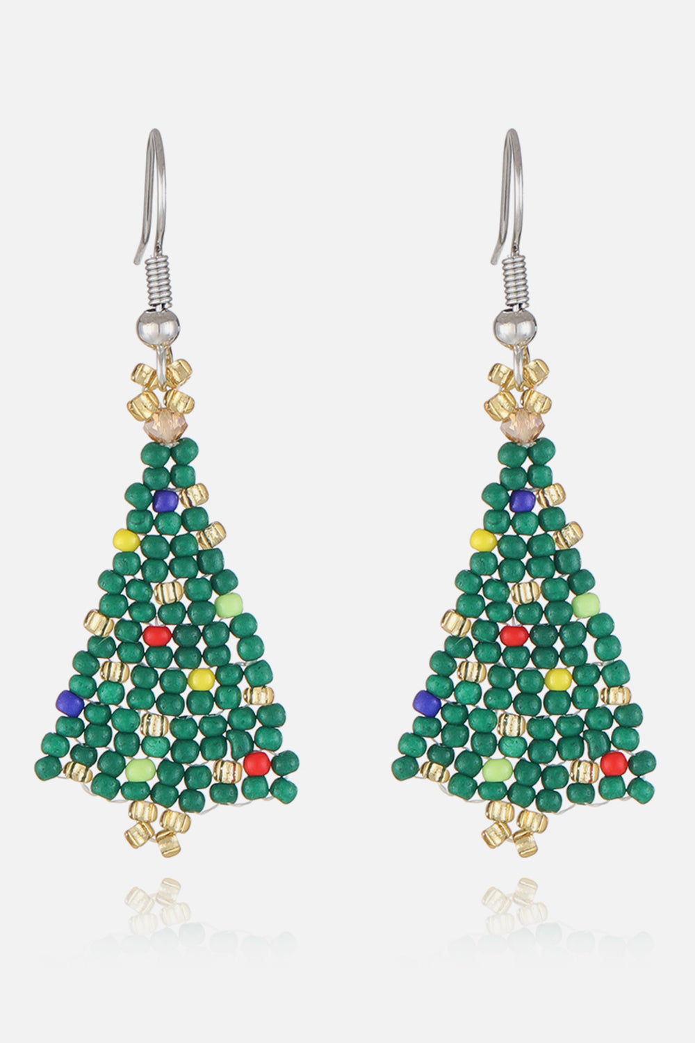 Beaded Christmas Tree Earrings