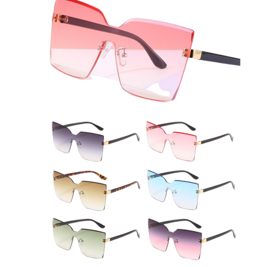 Candy Rimless Gradient Square Sunglasses - Touch Me Textures