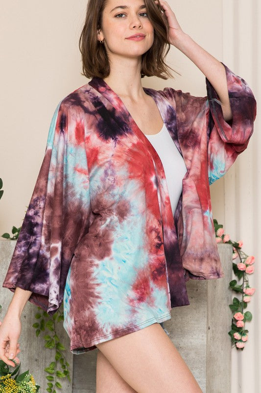 Tie Dye Oversized Open Cardigan