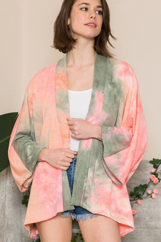 Tie Dye Oversized Open Cardigan