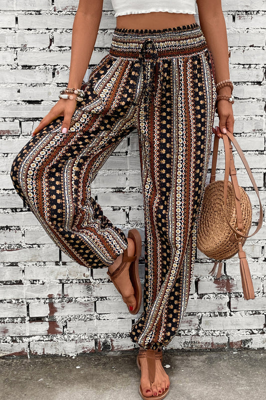 Printed High Waist Pants