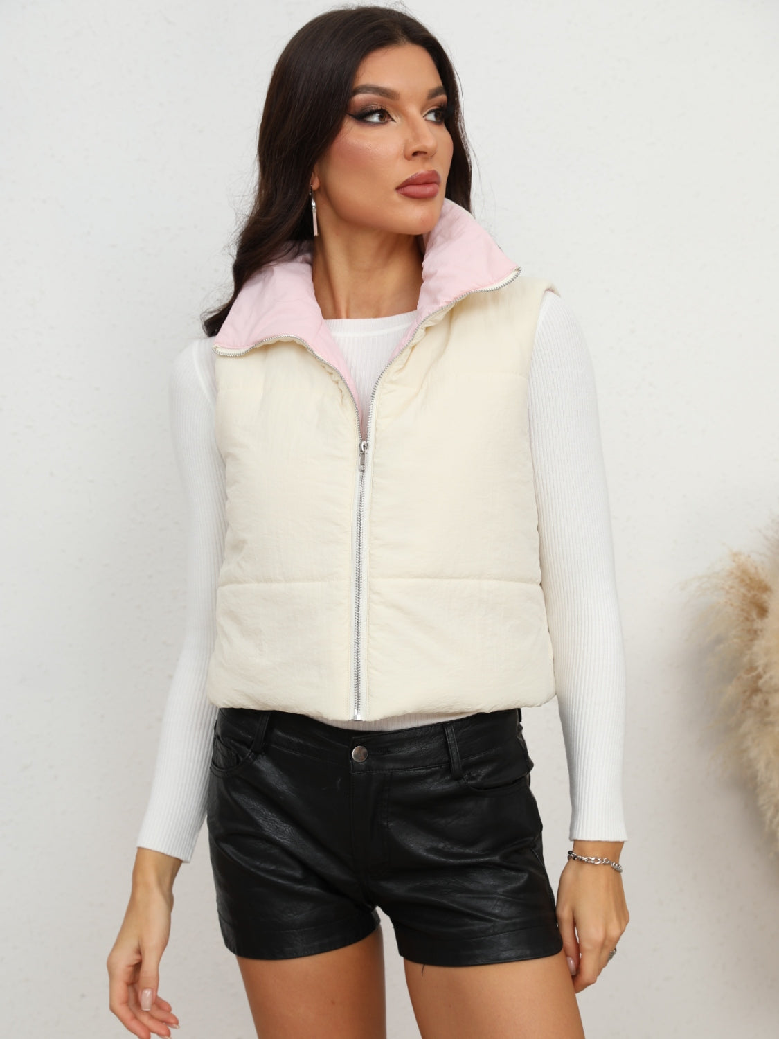 Zip-Up Collared Vest