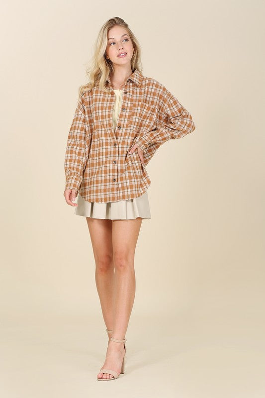 Autumn beige plaid shirts - Touch Me Textures