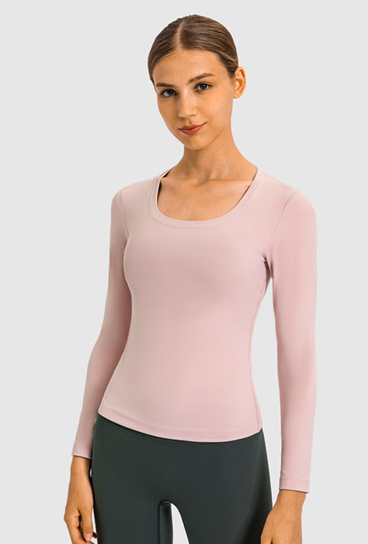 Seamless Round Neck Fitness Tee - Touch Me Textures