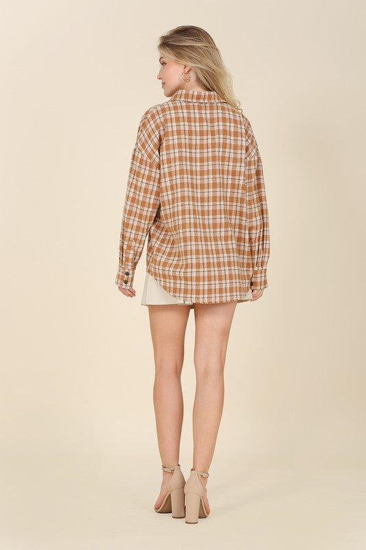 Autumn beige plaid shirts - Touch Me Textures