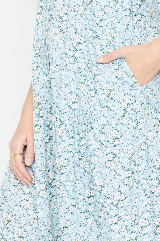 BUTTON TIER MIDI DRESS - Touch Me Textures